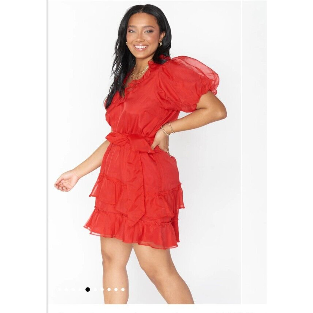 NEW Show Me Your Mumu Jennie Ann Dress Red Organza Party Wedding Small $178 - Picture 5 of 8